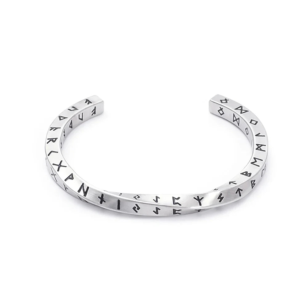 Bracelet_Jonc_homme_modele_Arion argenté devant un fond blanc