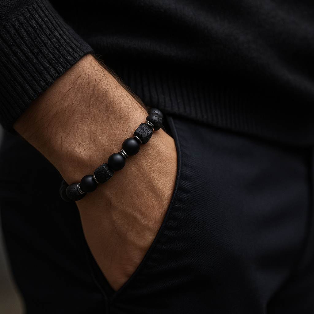Modèle Basalte - Bracelet en Pierre de Lave