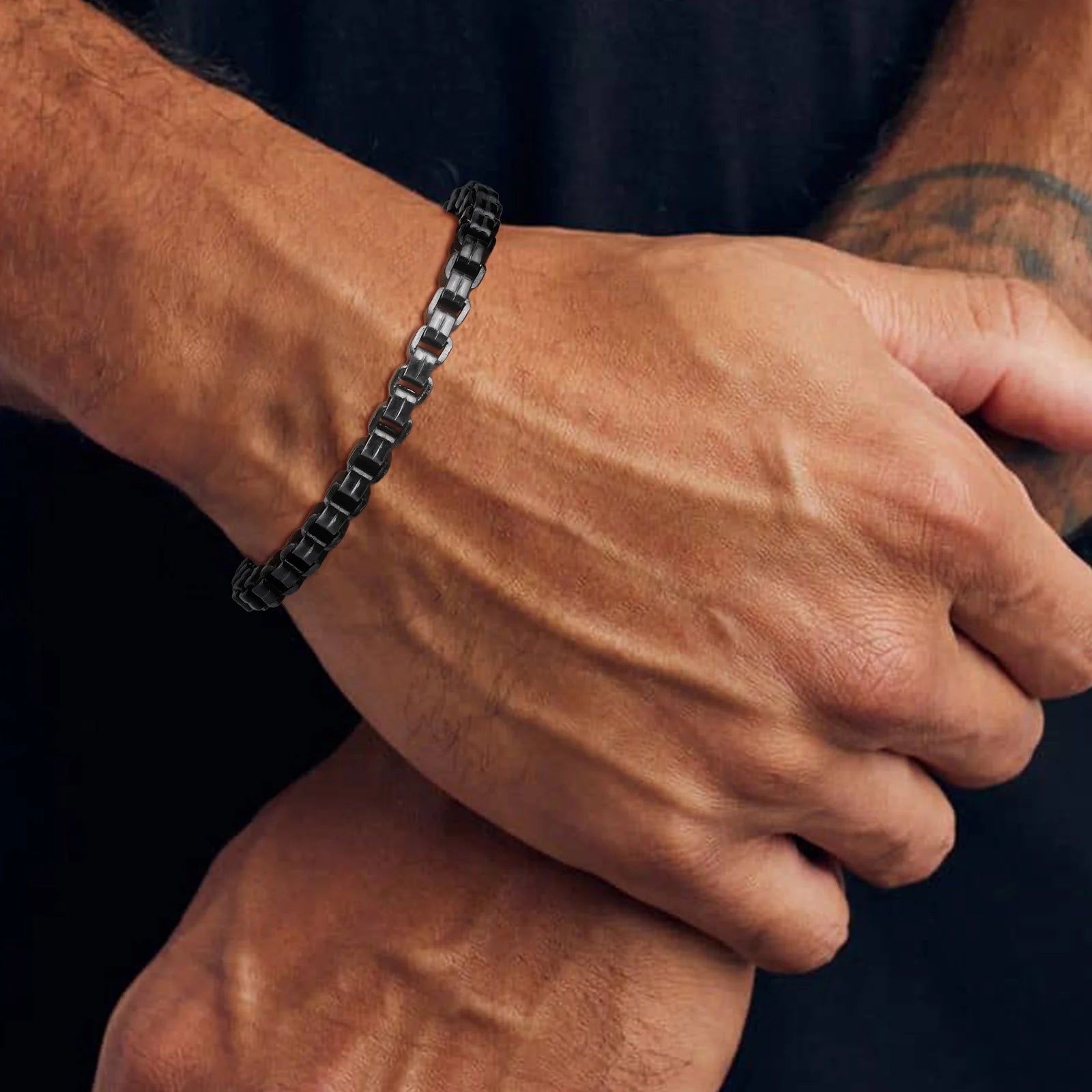 Modèle Nox – bracelet chaîne en acier