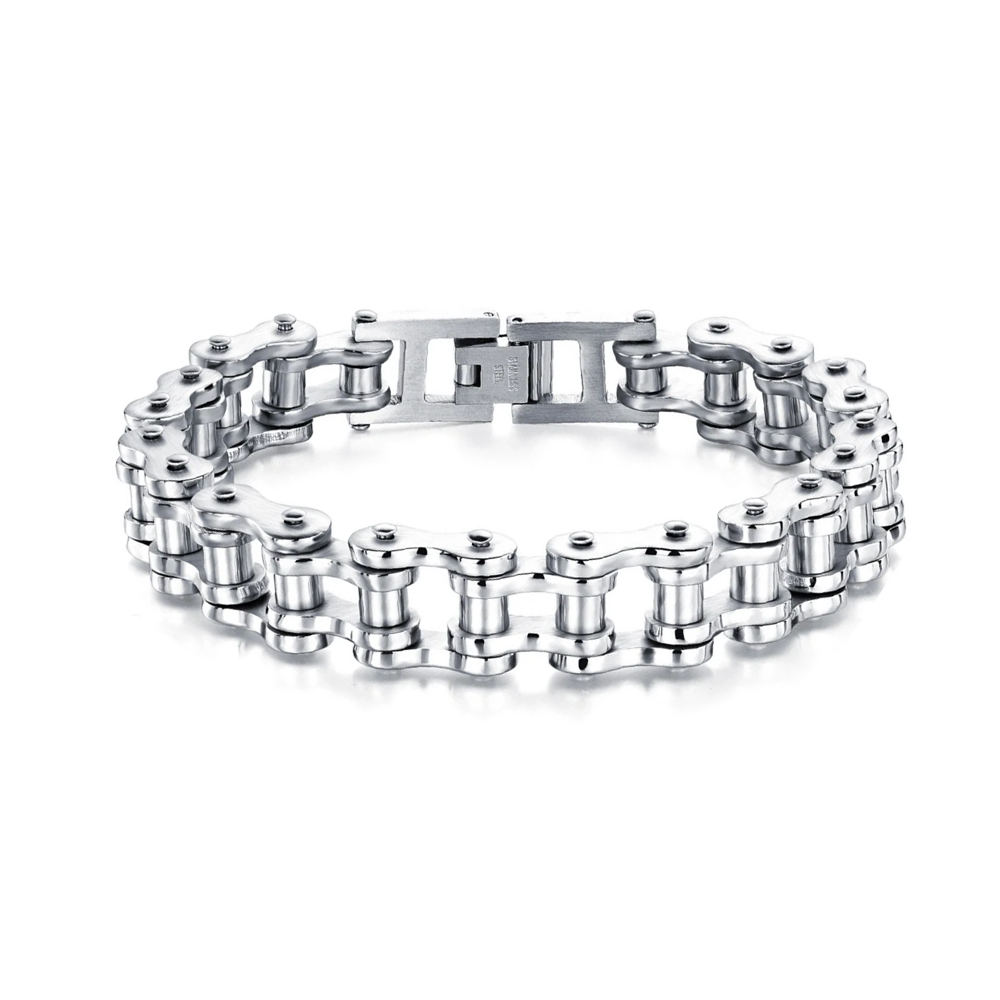 Modèle Atlas – bracelet chaîne mécanique en acier