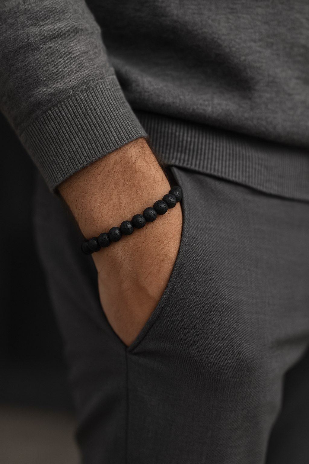 Modèle Vulcan  – Bracelet en Pierre de Lave