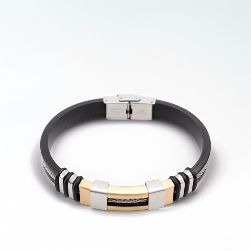 Modèle Prestige – Bracelet luxe en acier et silicone